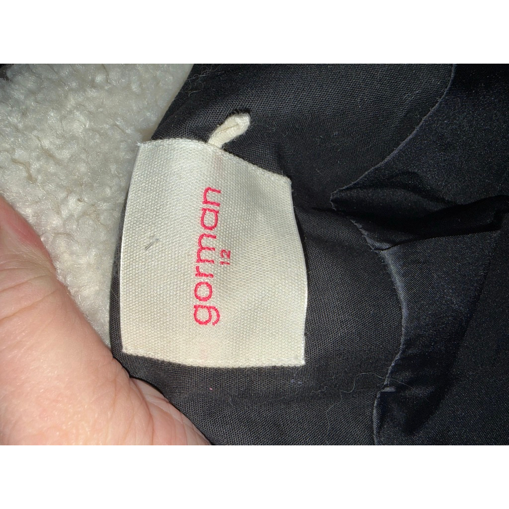 Gorman Colorblock Mod Teddy Bear Sherpa Coat size 12 Large Green Pink Black - Picture 10 of 10